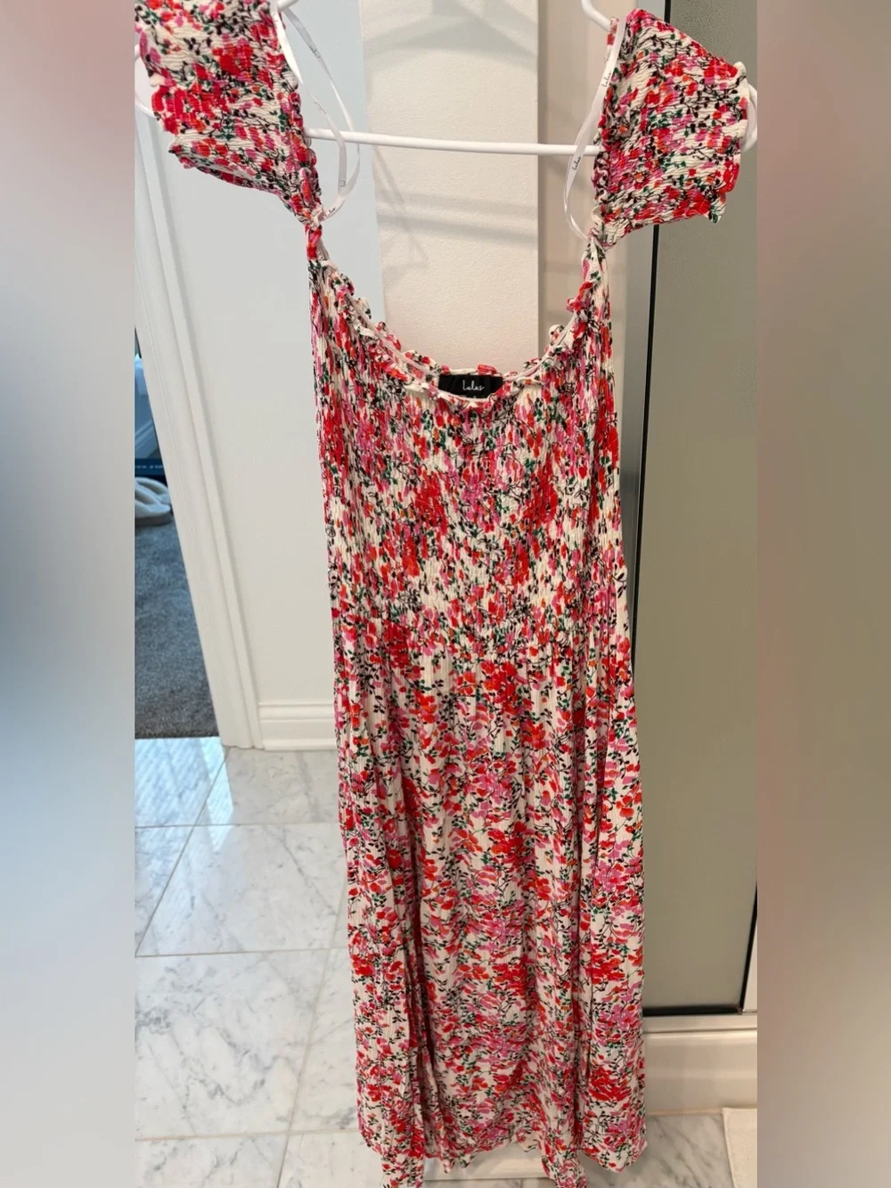 Lulus View From The Meadow Floral Off-Shoulder Midi Dress - Picture 3 of 6